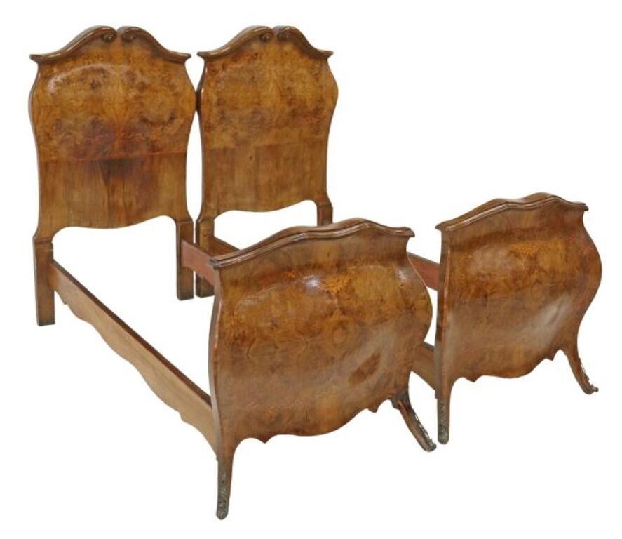 (2) ITALIAN LOUIS XV STYLE BURLED
