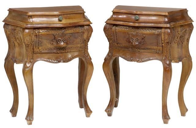 2) ITALIAN LOUIS XV STYLE WALNUT