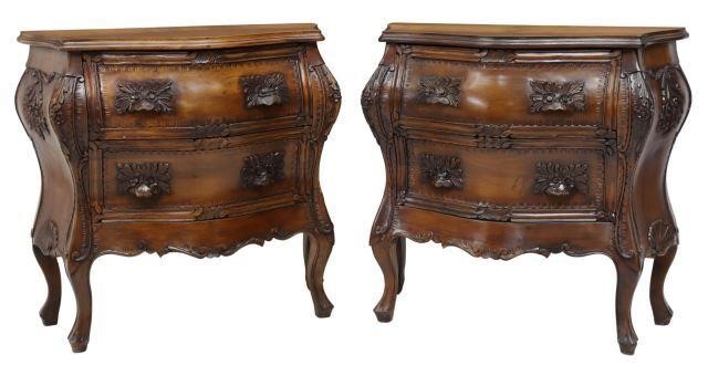 (2) ITALIAN LOUIS XV STYLE WALNUT