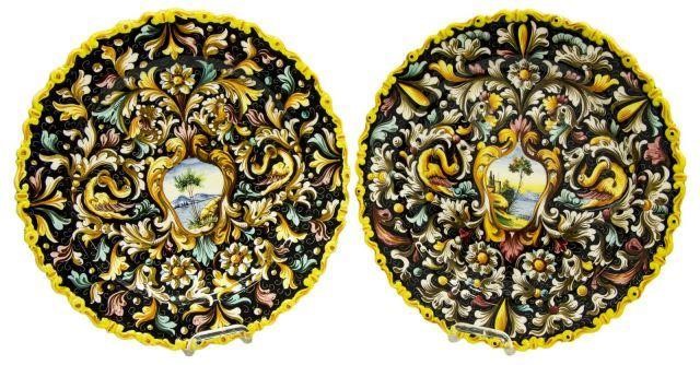 (2) ITALIAN MAJOLICA CHARGERS