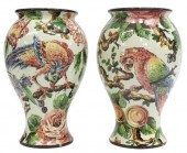 (2) ITALIAN MAJOLICA PARROT EX