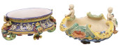 (2) ITALIAN MAJOLICA POLYCHOME