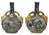 2) ITALIAN MAJOLICA SATYR MASK