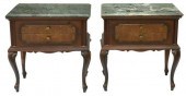 (2) ITALIAN MARBLE-TOP BEDSIDE