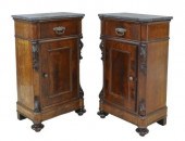 (2) ITALIAN MARBLE-TOP BEDSIDE