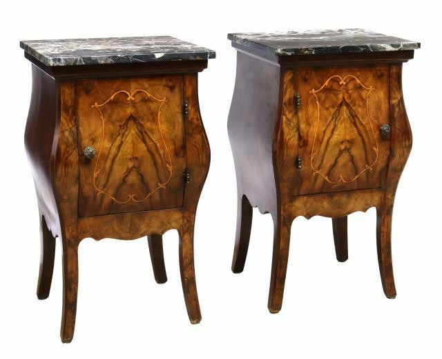 (2) ITALIAN MARBLE-TOP BOMBE