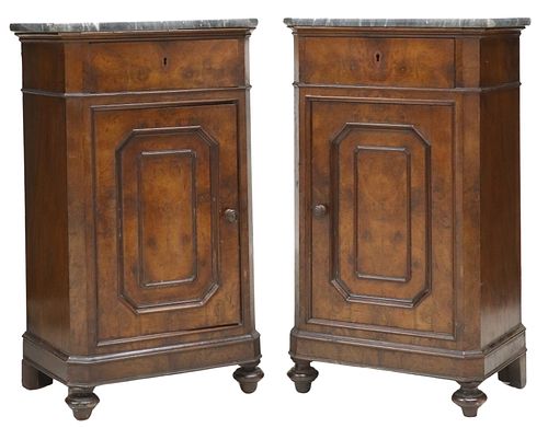 (2) ITALIAN MARBLE-TOP BURLED