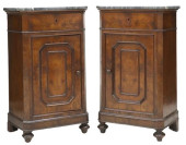 (2) ITALIAN MARBLE-TOP BURLED