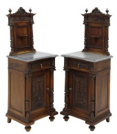 (2) ITALIAN MARBLE-TOP CARVED