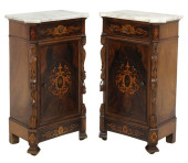 (2) ITALIAN MARBLE-TOP FIGURED