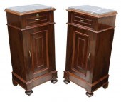 (2) ITALIAN MARBLE-TOP MAHOGAN