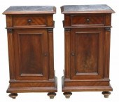 (2) ITALIAN MARBLE-TOP MAHOGAN
