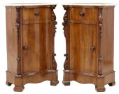 (2) ITALIAN MARBLE-TOP MAHOGAN