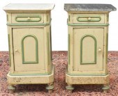 (2) ITALIAN MARBLE-TOP PAINTED