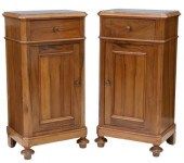 (2) ITALIAN MARBLE-TOP WALNUT