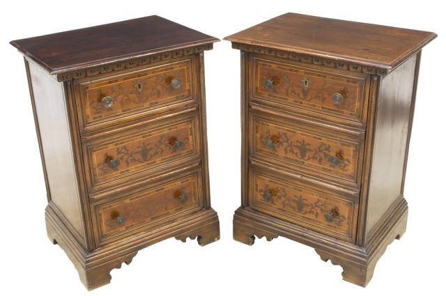 (2) ITALIAN MARQUETRY BEDSIDE