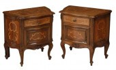 (2) ITALIAN MARQUETRY BEDSIDE