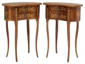 (2) ITALIAN MARQUETRY KIDNEY-S