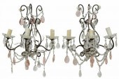 (2) ITALIAN METAL & CRYSTAL 3-