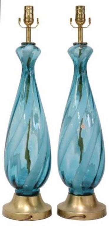 (2) ITALIAN MID-CENTURY ART GLASS