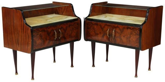 (2) ITALIAN MID-CENTURY BURLWOOD