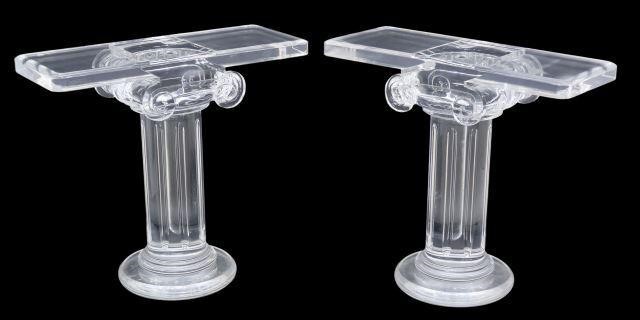 (2) ITALIAN MODERN ACRYLIC COLUMN