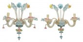 (2) ITALIAN MURANO GLASS REZZO