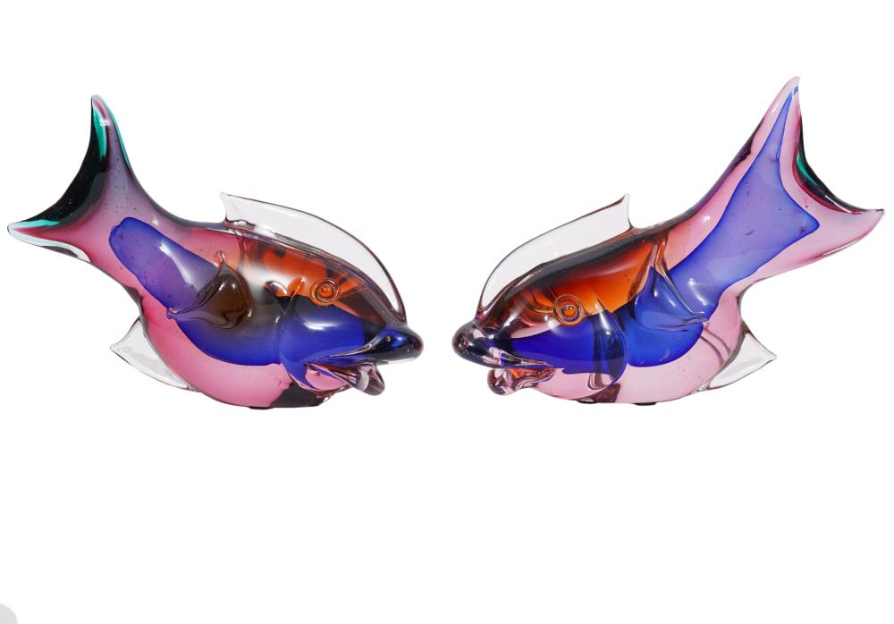 2 ITALIAN MURANO SCULPTURED GLASS