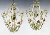 (2) ITALIAN PAINTED IRON HANGI