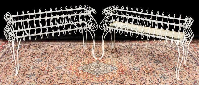 (2) ITALIAN PAINTED WROUGHT IRON