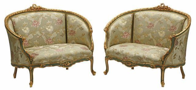(2) ITALIAN PARCEL GILT & PAINTED