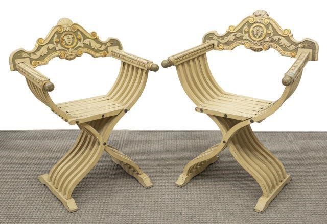 2) ITALIAN PARCEL GILT & PAINTED