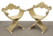 2) ITALIAN PARCEL GILT & PAINT