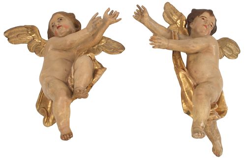 (2) ITALIAN PARCEL GILT CARVED WOOD