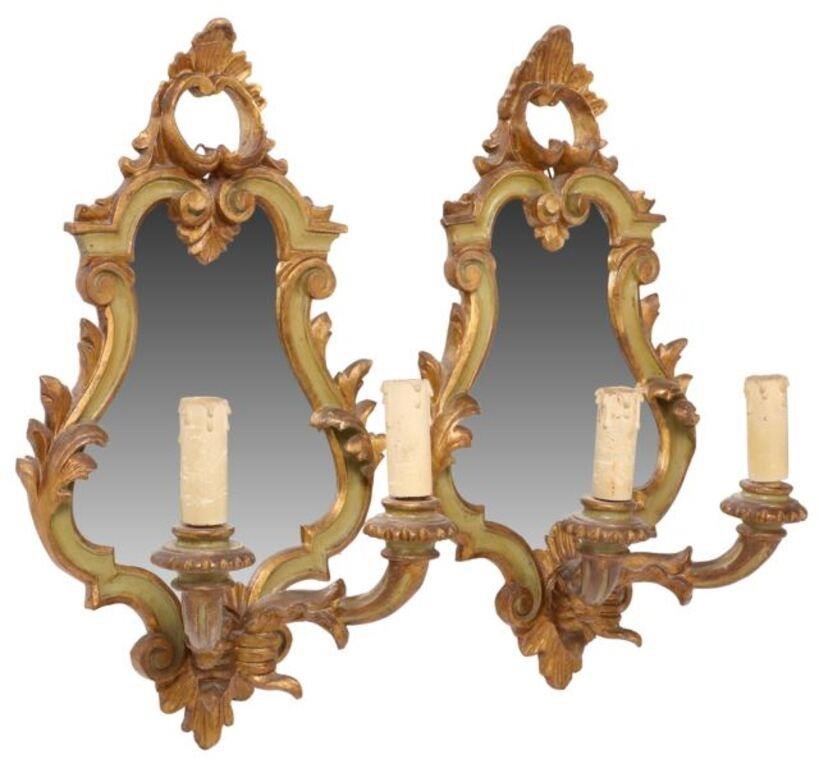 (2) ITALIAN PARCEL GILT MIRRORED