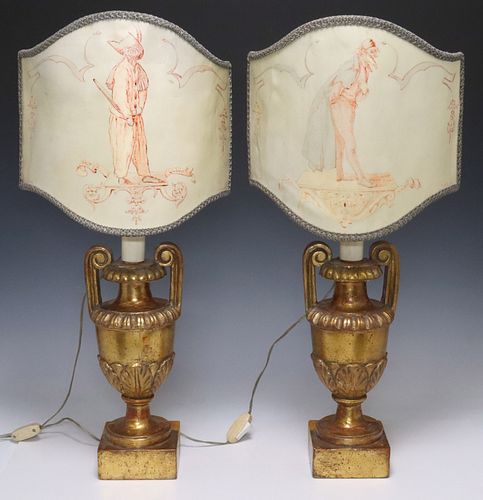 (2) ITALIAN PARCEL GILT URN-FORM