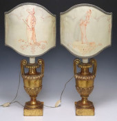 (2) ITALIAN PARCEL GILT URN-FO