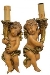 (2) ITALIAN PARCEL GILT WINGED