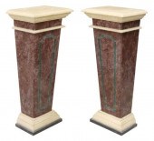 (2) ITALIAN POLYCRHOME MARBLE