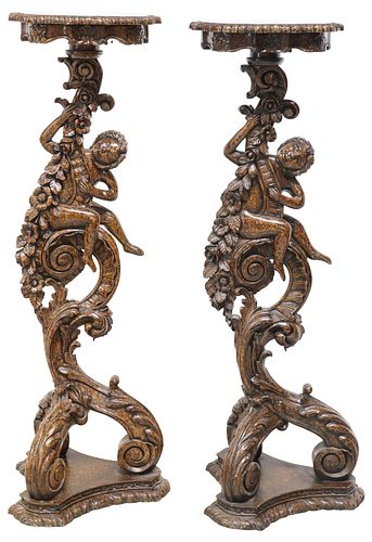 (2) ITALIAN ROCOCO STYLE CARVED
