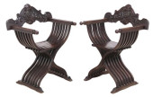 (2) ITALIAN SAVONAROLA CARVED