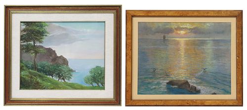 (2) ITALIAN SCHOOL ART, SEASIDE
