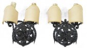 (2) ITALIAN SCROLLED BLACK IRO