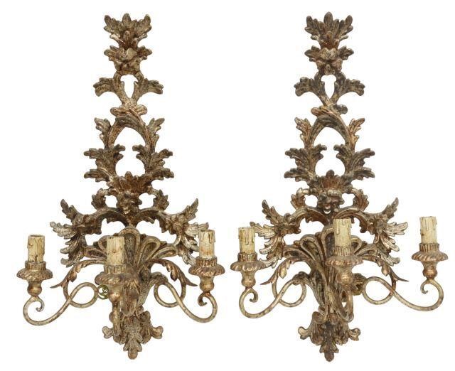 (2) ITALIAN SILVER GILTWOOD