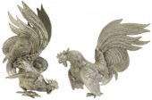 (2) ITALIAN SILVERED BRONZE FI
