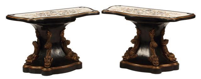 (2) ITALIAN SPECIMEN MARBLE TOP