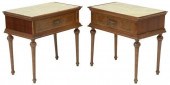 (2) ITALIAN STONE-TOP WALNUT N
