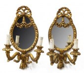 (2) ITALIAN TWO-LIGHT MIRRORED