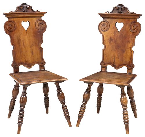 (2) ITALIAN TYROLEAN STYLE CARVED