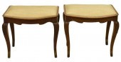 (2) ITALIAN UPHOLSTERED OTTOMA